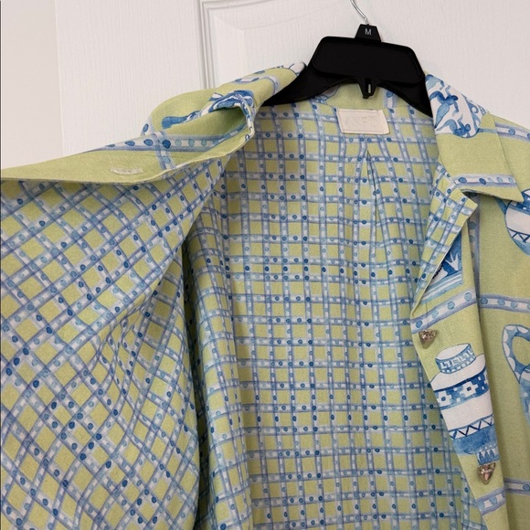 Anpō Blue and Green Patterned women’s Jacket - Picture 5 of 8